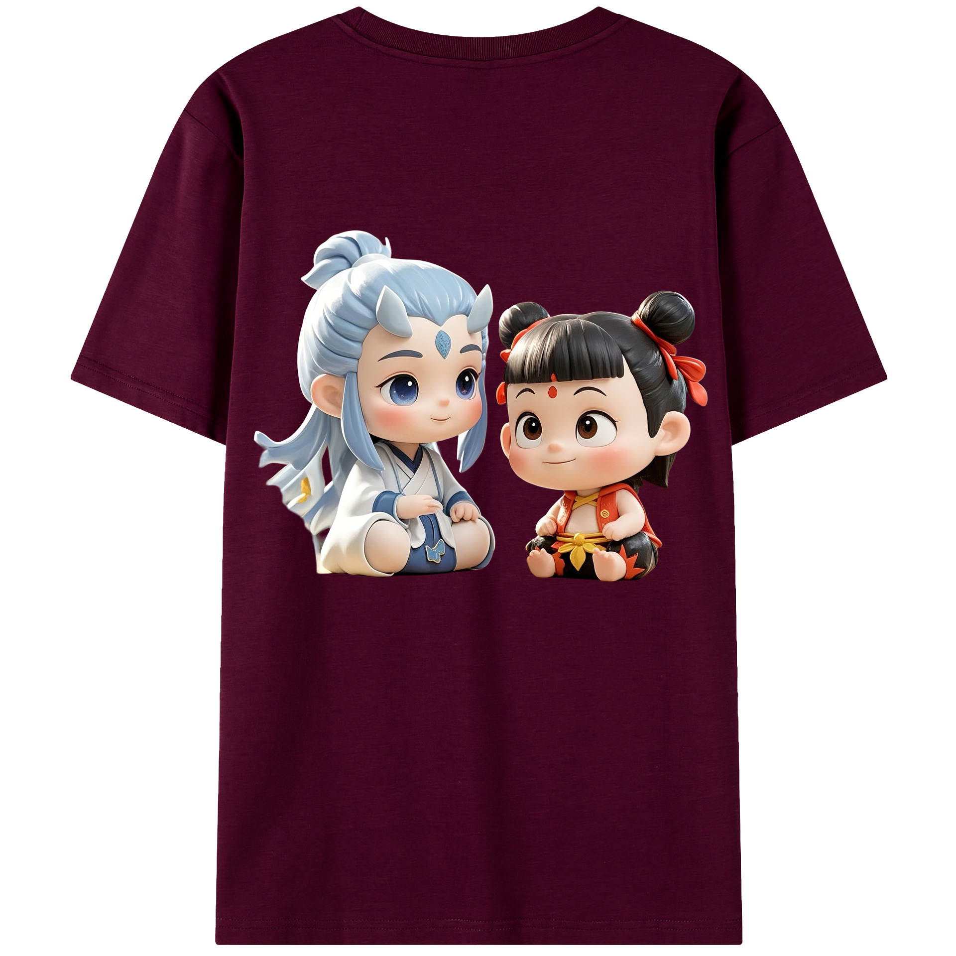 （画像用） Ne Zha 2 ナタ 魔童の大暴れ レディース半袖Tシャツ(バックプリント)